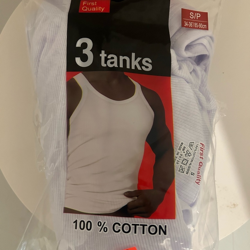 White Ribbed Men's Undershirt